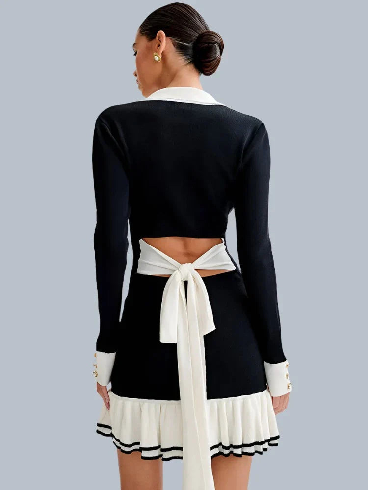 Ruffled Knit Mini Dress